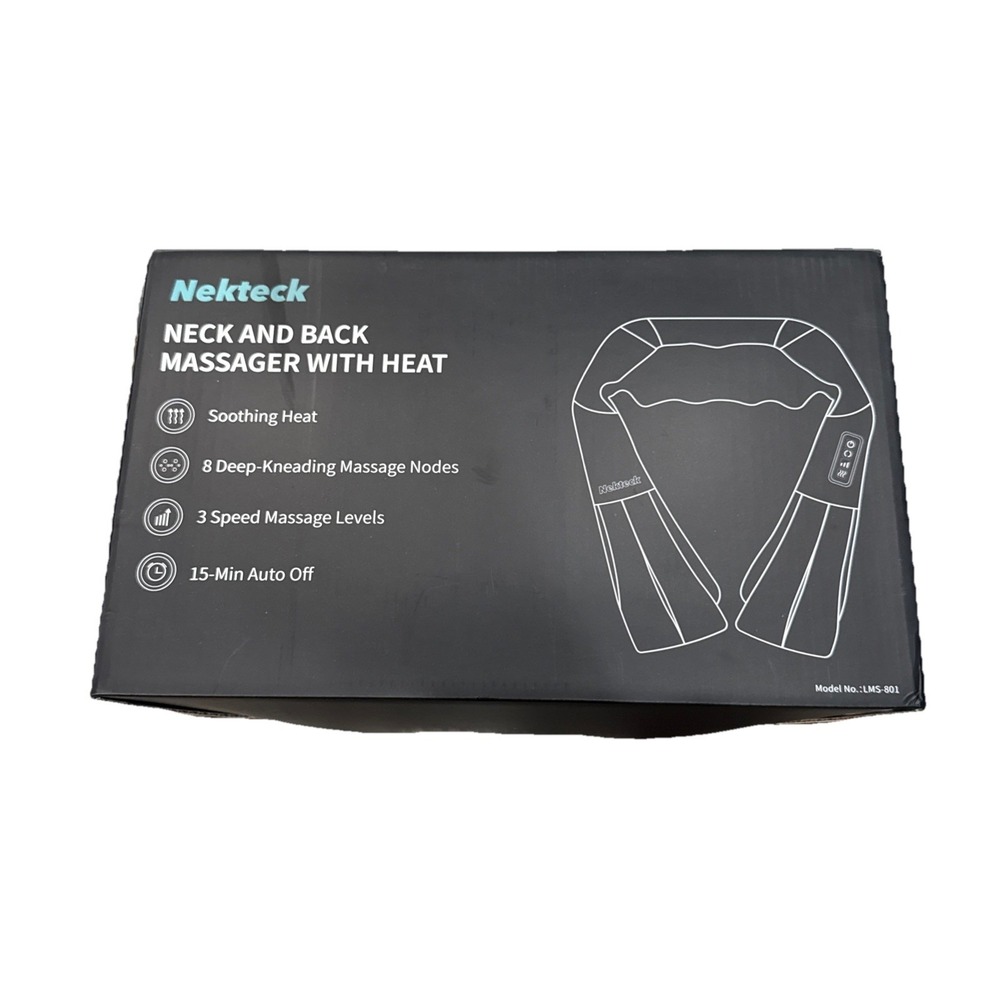 Nekteck Neck And Back Massager Massage Relax Pain Deep Tissue Shiatsu Heat
